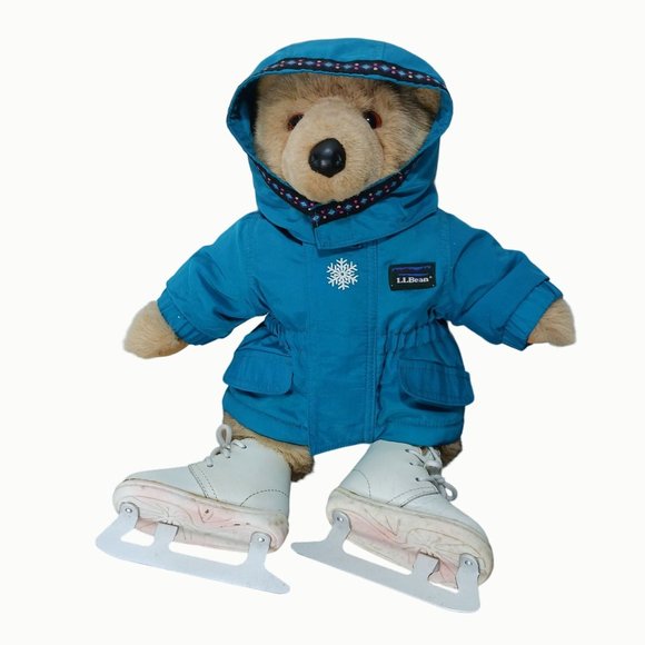 L.L.BEAN Toys Llbean Ellie Bear Blue Logo Ice Skates Parka Jacket